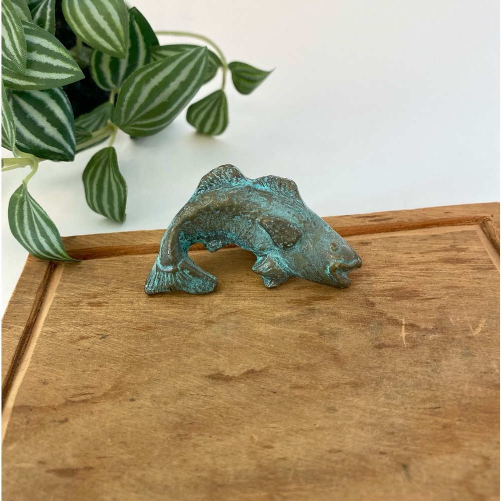 Amazing Vintage Brass Fish Hardware Drawer Pull